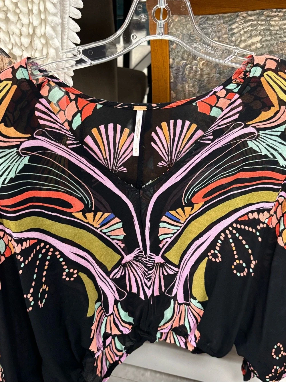 Free People Top Womens XS‎ Black Beneath the Sea